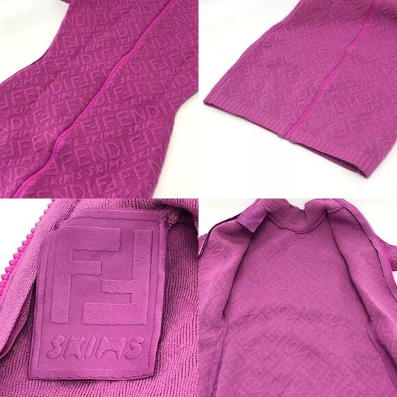 Fendi Dress Zucca Pattern Fzd917 Rayon Pink - Picture 8 of 9